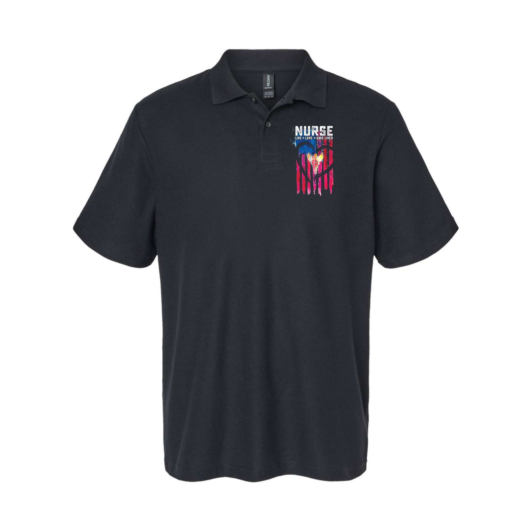 Nurse Live Love Save Lives Flag  Polo