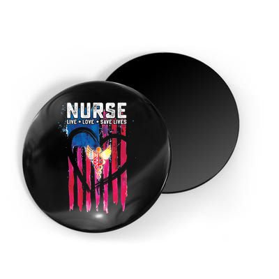 Nurse Live Love Save Lives Flag  Magnet