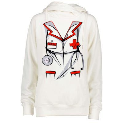 Nurse Medical Costume Suit Womens Funnel Neck Pullover Hood