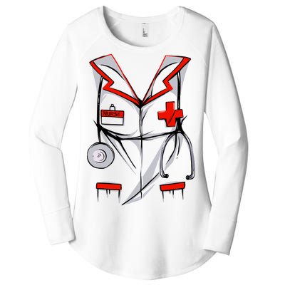 Nurse Medical Costume Suit Women's Perfect Tri Tunic Long Sleeve Shirt