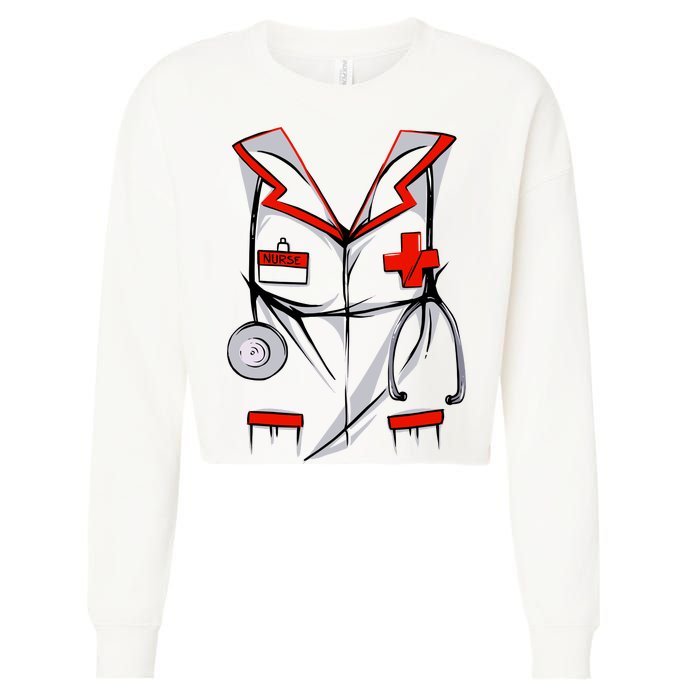 Nurse Medical Costume Suit Cropped Pullover Crew