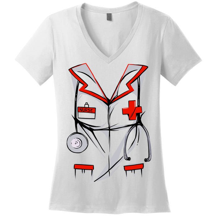 Nurse Medical Costume Suit Women's V-Neck T-Shirt