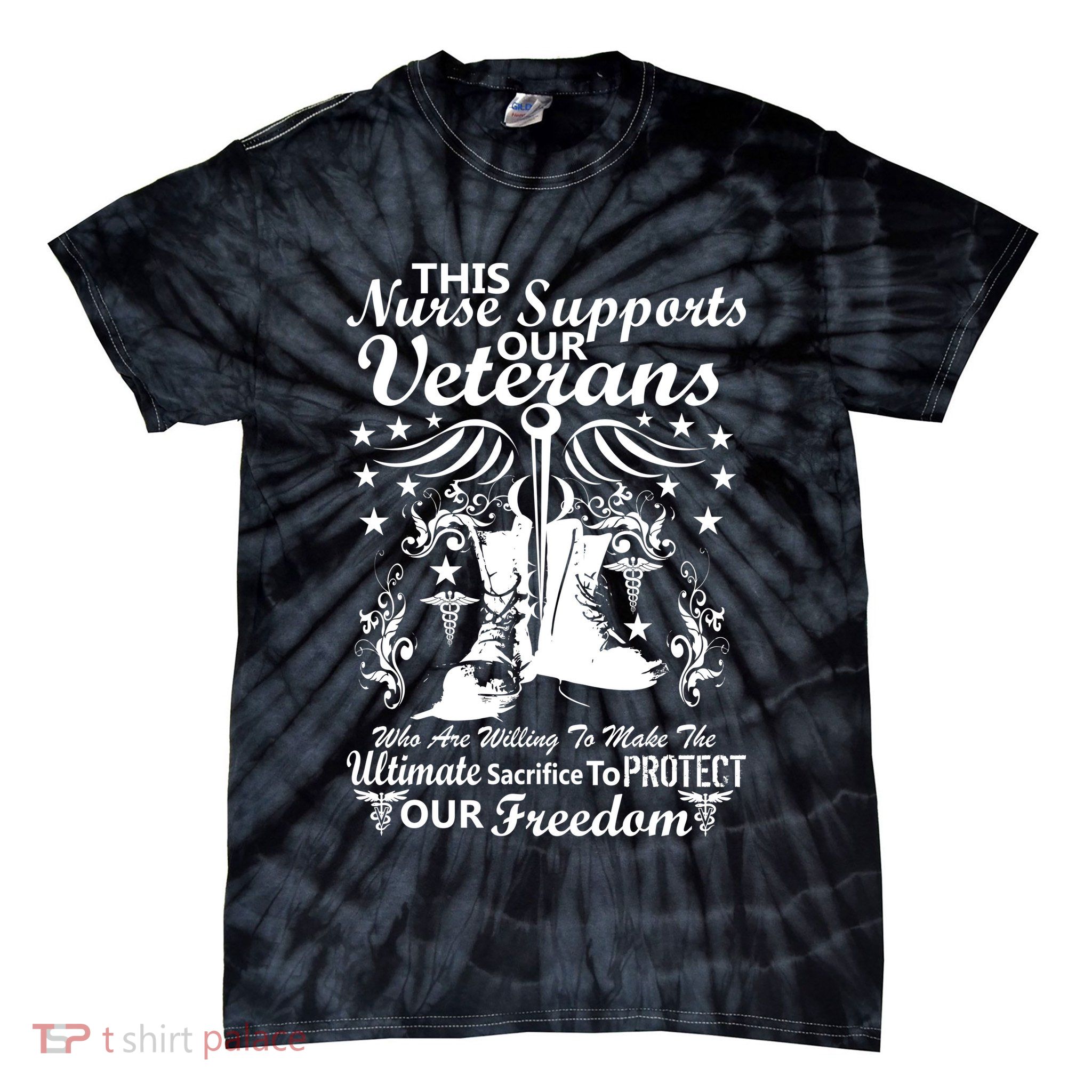 Nurse Supports Our Veterans Tie-Dye T-Shirt
