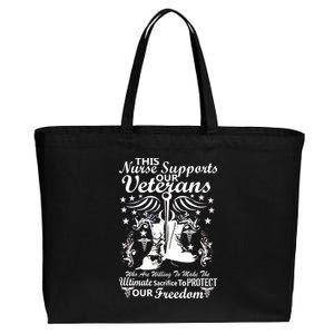 Nurse Supports Our Veterans Cotton Canvas Jumbo Tote