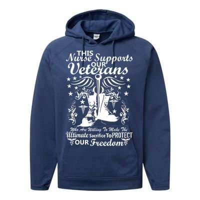 Nurse Supports Our Veterans Performance Fleece Hoodie