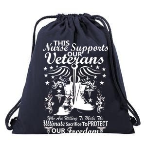 Nurse Supports Our Veterans Drawstring Bag