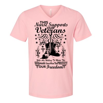 Nurse Supports Our Veterans V-Neck T-Shirt