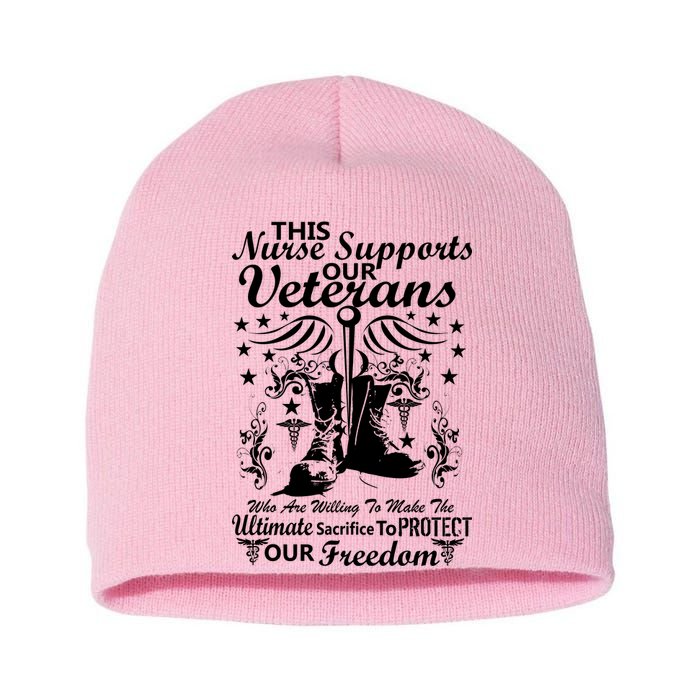 Nurse Supports Our Veterans Short Acrylic Beanie