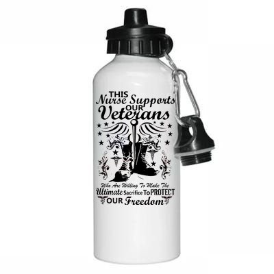 Nurse Supports Our Veterans Aluminum Water Bottle 