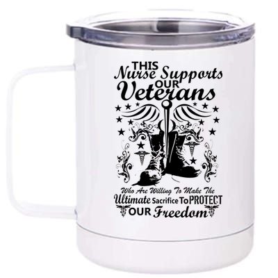 Nurse Supports Our Veterans 12 oz Stainless Steel Tumbler Cup