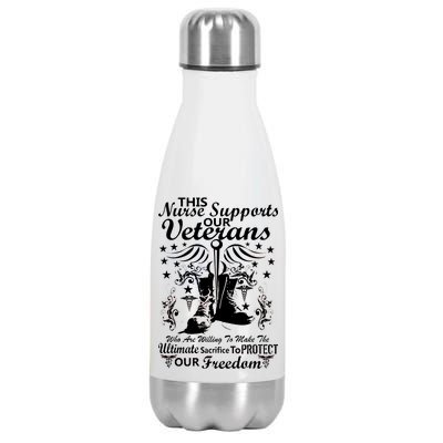 Nurse Supports Our Veterans Stainless Steel Insulated Water Bottle