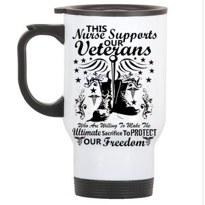 Nurse Supports Our Veterans Stainless Steel Travel Mug