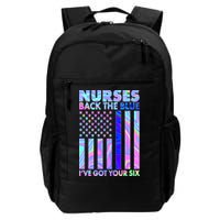 Nurses Back the Blue I've Got Your Six US Flag Backpack