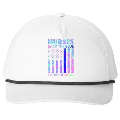 Nurses Back the Blue I've Got Your Six US Flag Snapback Five-Panel Rope Hat