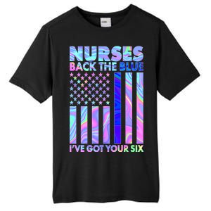 Nurses Back the Blue I've Got Your Six US Flag Tall Fusion ChromaSoft Performance T-Shirt