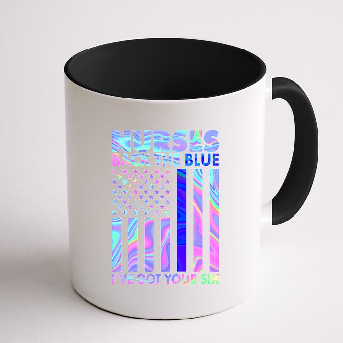 Nurses Back the Blue I've Got Your Six US Flag Coffee Mug