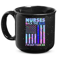 Nurses Back the Blue I've Got Your Six US Flag 15oz Campfire Ceramic Mug