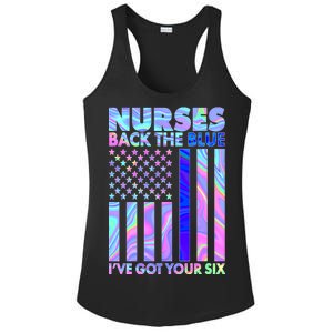 Nurses Back the Blue I've Got Your Six US Flag Ladies PosiCharge Competitor Racerback Tank