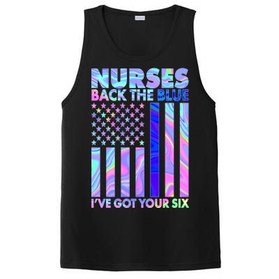 Nurses Back the Blue I've Got Your Six US Flag PosiCharge Competitor Tank