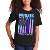 Nurses Back the Blue I've Got Your Six US Flag Kids T-Shirt