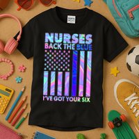 Nurses Back the Blue I've Got Your Six US Flag Kids T-Shirt