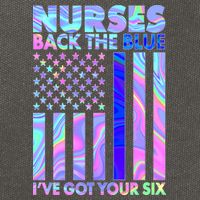 Nurses Back the Blue I've Got Your Six US Flag Cotton Canvas Backpack