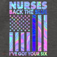 Nurses Back the Blue I've Got Your Six US Flag Vector Backpack