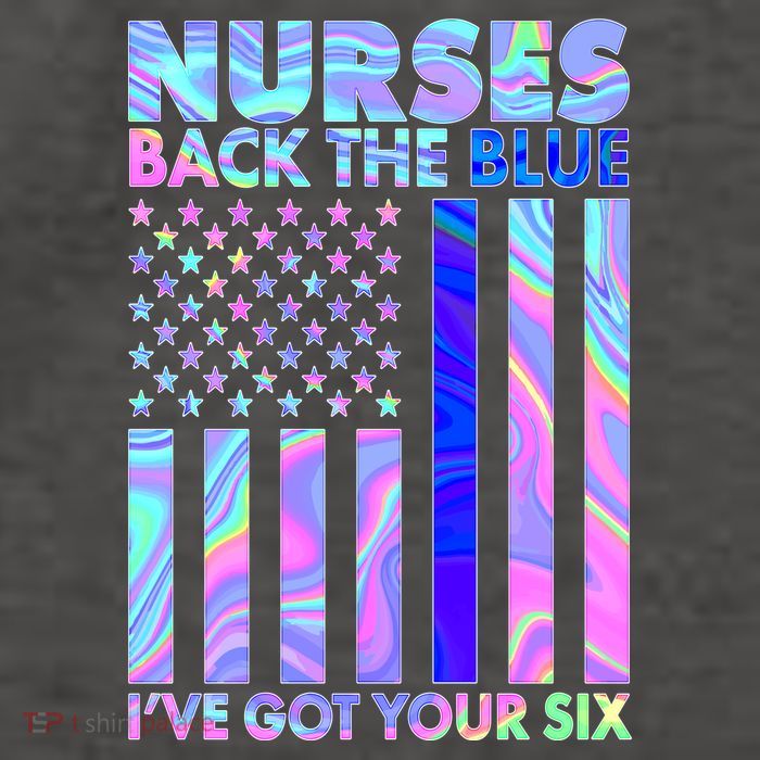 Nurses Back the Blue I've Got Your Six US Flag Vector Backpack