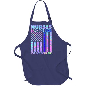 Nurses Back the Blue I've Got Your Six US Flag Full-Length Apron With Pockets