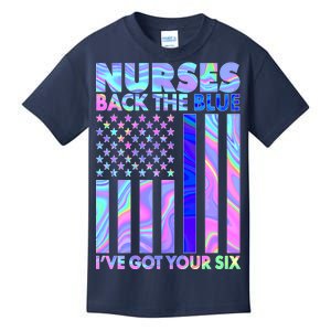 Nurses Back the Blue I've Got Your Six US Flag Kids T-Shirt