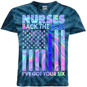 Nurses Back the Blue I've Got Your Six US Flag Kids Tie-Dye T-Shirt