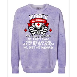 Nurse's Husband Colorblast Crewneck Sweatshirt