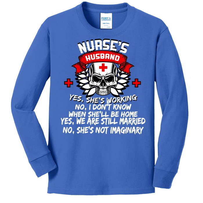 Nurse's Husband Kids Long Sleeve Shirt