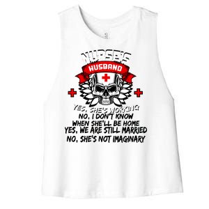 Nurse's Husband Women's Racerback Cropped Tank