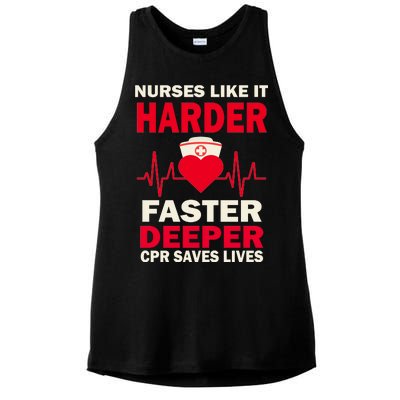 Nurses Like It CPR Save Lives Ladies PosiCharge Tri-Blend Wicking Tank