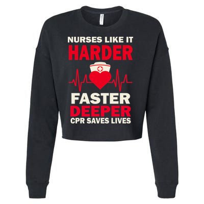 Nurses Like It CPR Save Lives Cropped Pullover Crew