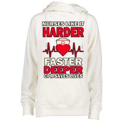 Nurses Like It CPR Save Lives Womens Funnel Neck Pullover Hood