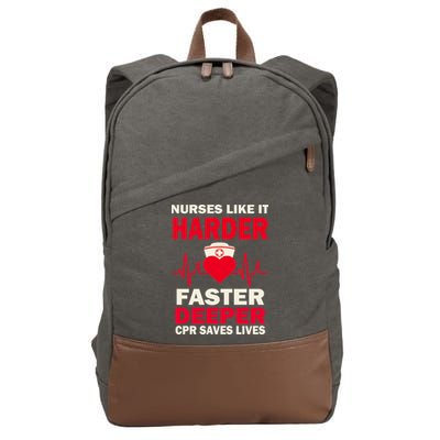 Nurses Like It CPR Save Lives Cotton Canvas Backpack
