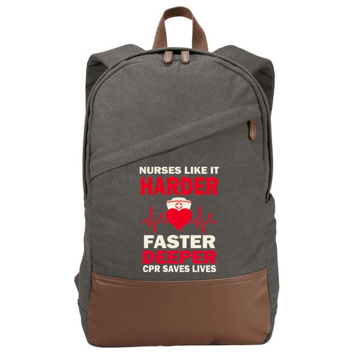 Nurses Like It CPR Save Lives Cotton Canvas Backpack
