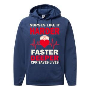 Nurses Like It CPR Save Lives Performance Fleece Hoodie