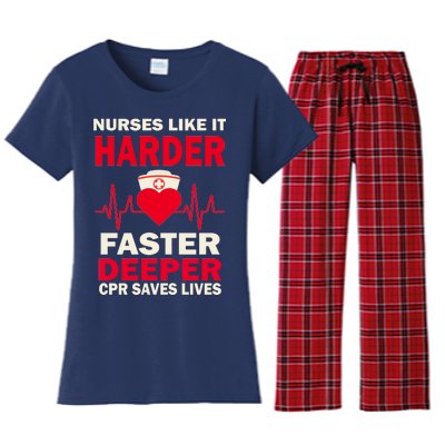 Nurses Like It CPR Save Lives Women's Flannel Pajama Set