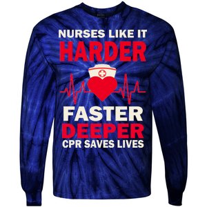 Nurses Like It CPR Save Lives Tie-Dye Long Sleeve Shirt