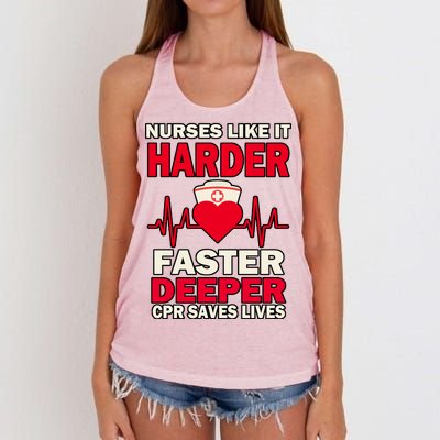 Nurses Like It CPR Save Lives Women's Knotted Racerback Tank