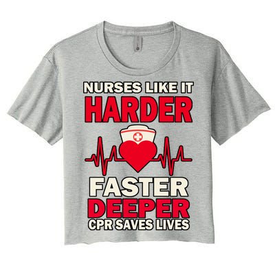 Nurses Like It CPR Save Lives Women's Crop Top Tee