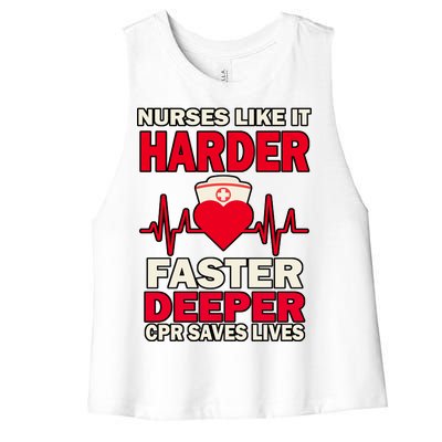 Nurses Like It CPR Save Lives Women's Racerback Cropped Tank