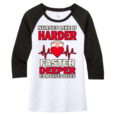 Nurses Like It CPR Save Lives Women's Tri-Blend 3/4-Sleeve Raglan Shirt