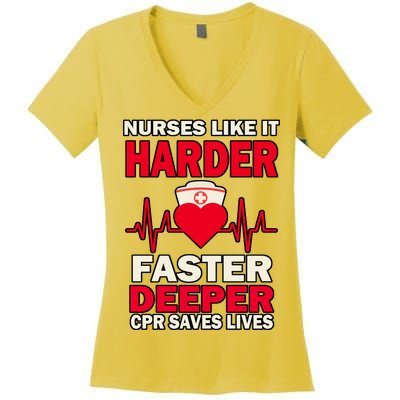 Nurses Like It CPR Save Lives Women's V-Neck T-Shirt