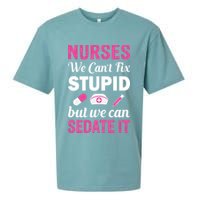 Nurses We Can't Fix Stupid But We Can Sedate It Sueded Cloud Jersey T-Shirt