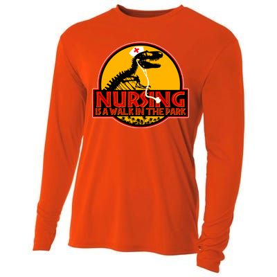 Nursing Is A Walk In The Park Funny Cooling Performance Long Sleeve Crew