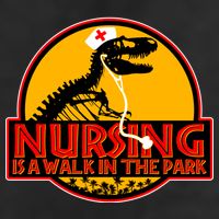 Nursing Is A Walk In The Park Funny Garment-Dyed Fleece Hoodie